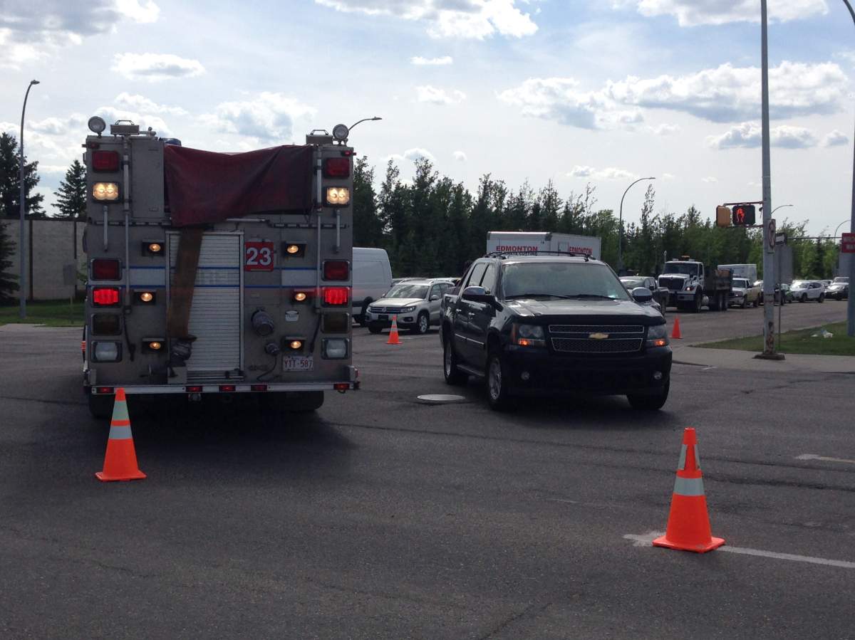 A pedestrian was taken to hospital with life-threatening injuries after a crash near 178 Street and 100 Avenue, Tuesday, June 6, 2017.