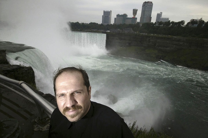 In this Aug. 13, 2004, file photo, Kirk Jones poses for a photo at Terrapin Point on the American side of Horseshoe Falls in Niagara Falls State Park, N.Y. 