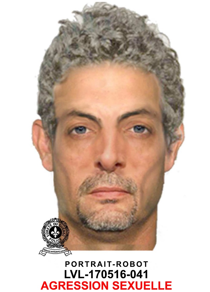 A police sketch of a suspect believed to be involved in a sexual assault aboard a Laval evening bus on May 15, 2017.