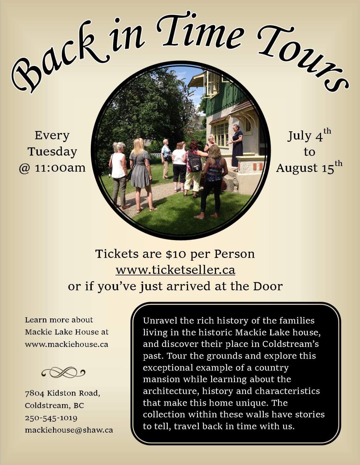 Back in Time Tour – Mackie Lake House - image