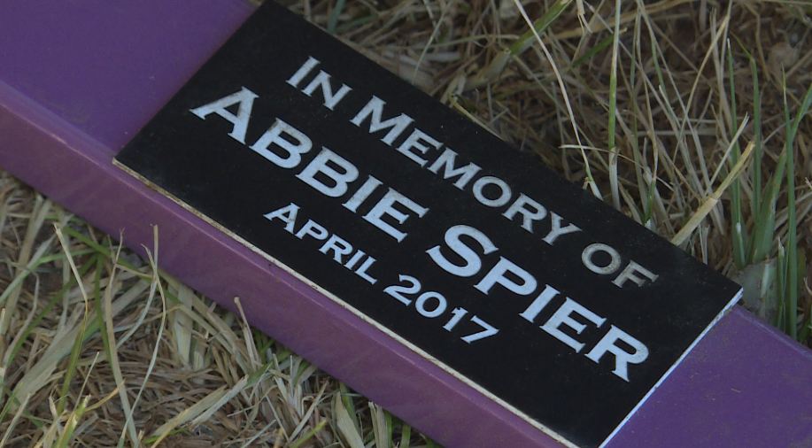 Memorial for Abbie Speir at a Yellow Grass Park.