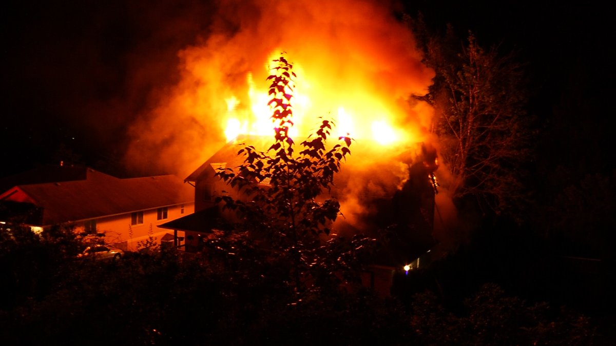 The fire fully engulfed the house in Abbotsford early Tuesday morning.