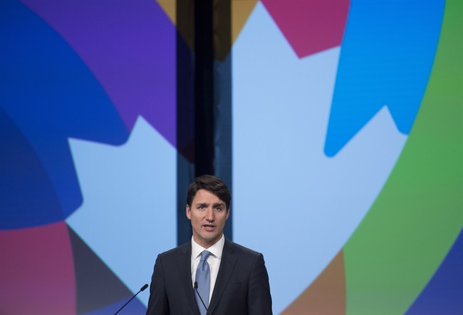 Justin Trudeau addresses the Federation of Canadian Municipalities conference in Ottawa on June 2.