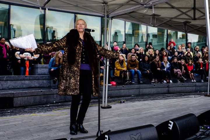 Annie Lennox on stage.