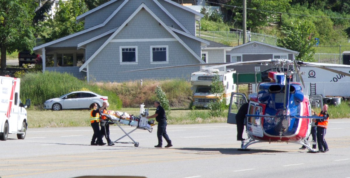 Motorcycle crash victim airlifted from highway in Armstrong - image