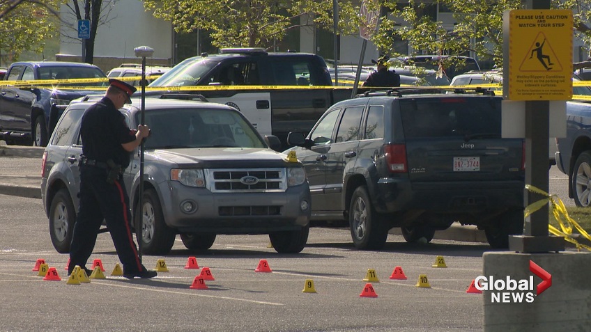 Calgary police investigate a deadly shooting in a Superstore parking lot on 130 Avenue S.E. on Sunday, May 21, 2017.