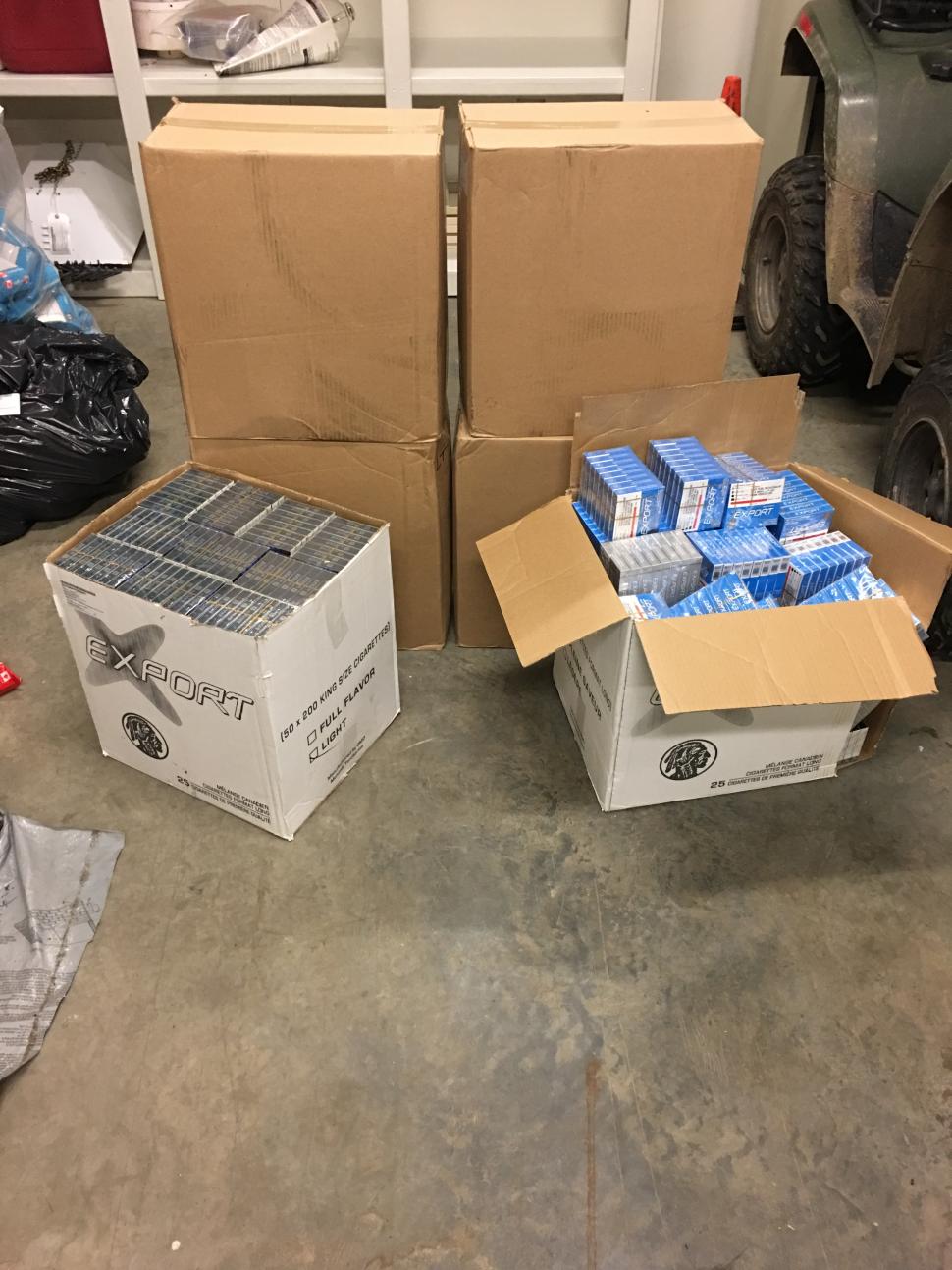 Close to 200,000 illegal cigarettes were seized by the New Brunswick RCMP in two days.