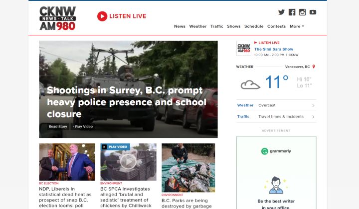 A look at the new CKNW.com homepage.
