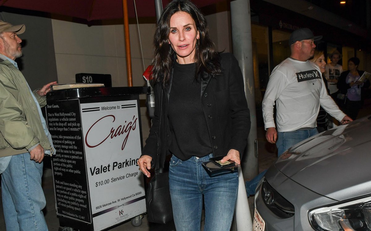 Courteney Cox is seen leaving Craigs on March 01, 2017 in Los Angeles, California.