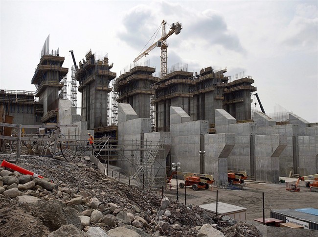 The construction site of the hydroelectric facility at Muskrat Falls, Newfoundland and Labrador is seen on Tuesday, July 14, 2015.