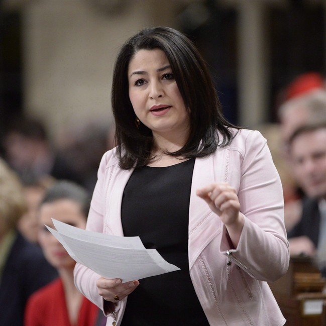 Minister of Status of Women Maryam Monsef answers a question during Question Period in the House of Commons in Ottawa, Thursday, March 23, 2017.