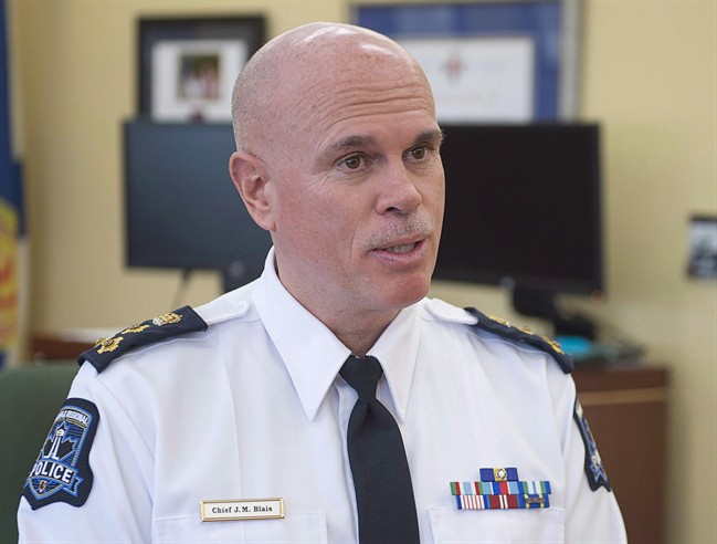 Halifax Regional Police Chief Jean-Michel Blais is seen in his office in Halifax on Tuesday, April 5, 2016. 