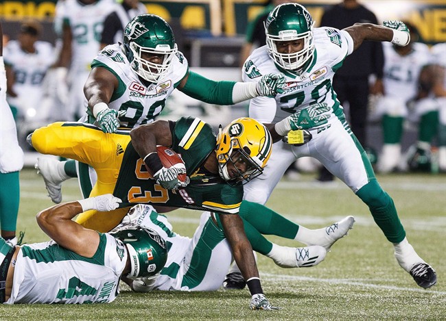 A 2016 file photo of Korey Jones (41)  when he played for the Saskatchewan Roughriders.