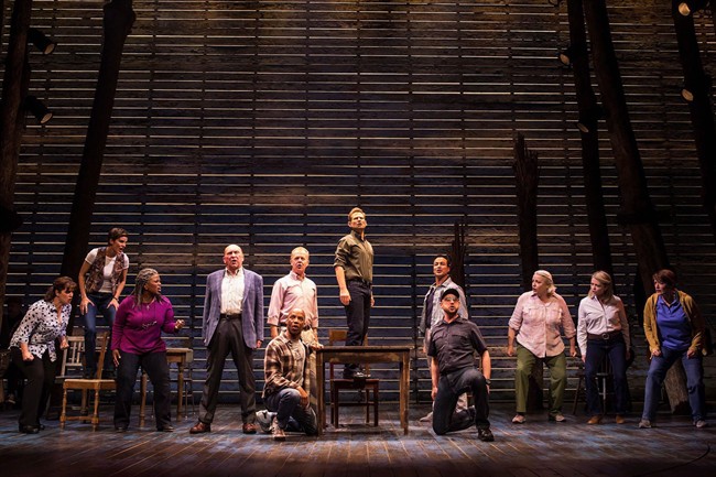 The cast from Come From Away is shown in this undated handout photo.
