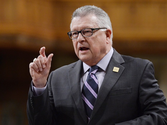 Public Safety and Emergency Preparedness Minister Ralph Goodale stands during question period in the House of Commons on Parliament Hill in Ottawa on June 15, 2017.