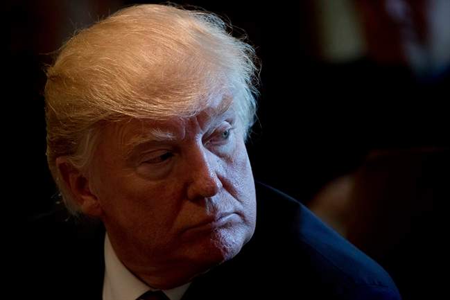 U.S. President Donald Trump attends a cabinet meeting, Monday, June 12, 2017, in the Cabinet Room of the White House in Washington.
