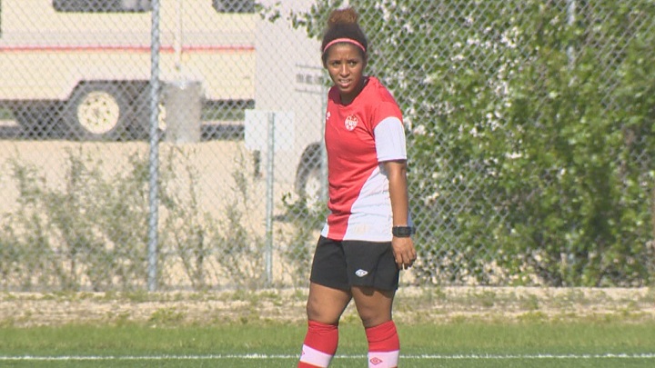 Desiree Scott practices with the Canada women’s national soccer team in this file photo