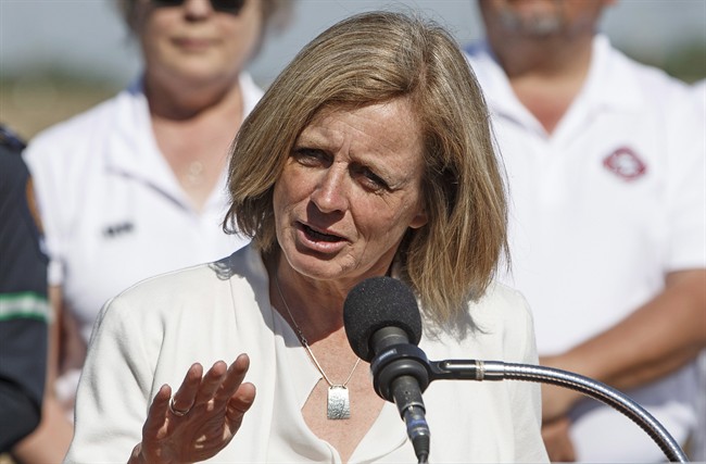 Alberta Premier Rachel Notley speaks about a new hospital that will be built in Edmonton Alta, on Tuesday, May 30, 2017.