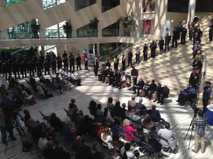 The Edmonton Police Service held a ceremony at City Hall to mark 125 years in Edmonton Tuesday, June 20, 2017.