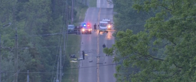 A motorcyclist is dead in a head on crash in Flamborough.