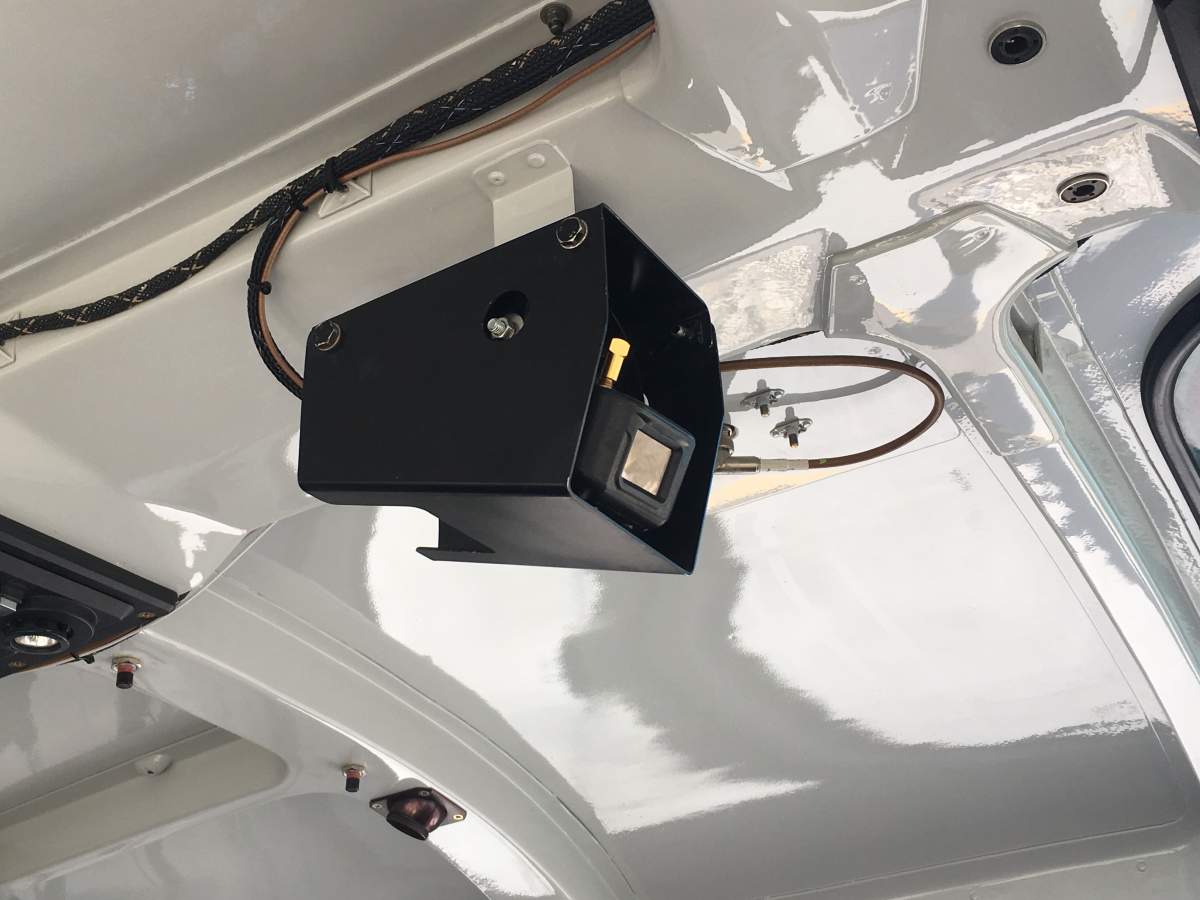 The lightweight flight recorder installed in this chopper is called the Vision 1000, manufactured by Appareo.