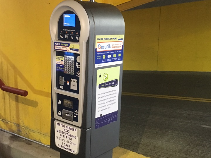 The Forks has started charging for parking in the parkade.