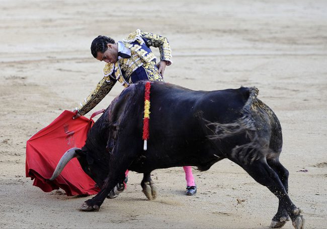 Ivan Fandino performs during bullfights at Plaza de Toros de Las Ventas in Madrid, Spain, May 22, 2013.

