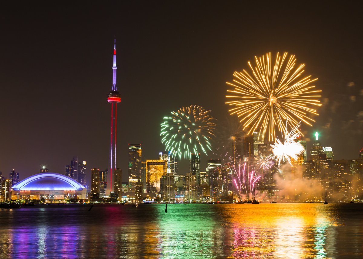 Skies will light up at several different locations in Toronto on the night of July 1.