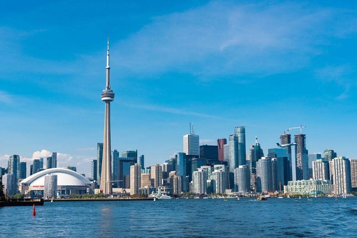 Toronto's skyline is seen from Lake Ontario. A company is trying to launch a commuter hovercraft service across the lake from St. Catharines.