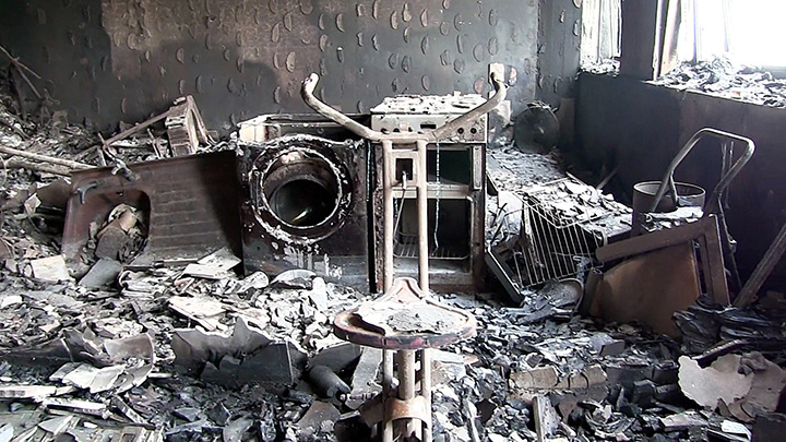 Photo released by Metropolitan Police in London shows what’s left of an apartment inside of Grenfell Tower in the U.K. on June 18, 2017.