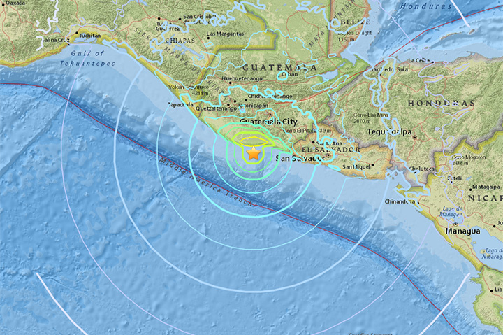 The U.S. Geological Survey says a magnitude 6.8 earthquake has hit off Guatemala's Pacific coast.