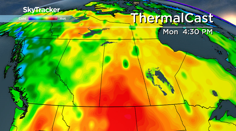 30 degree heat moves into central Saskatchewan for holiday Monday.