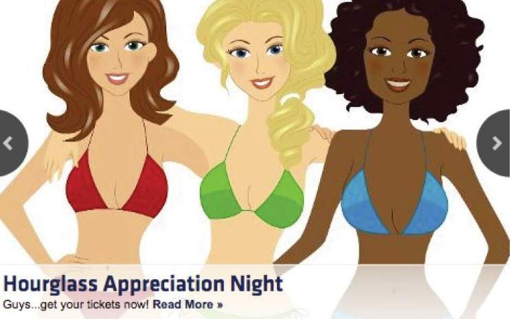 A screen shot from the Ogden Raptors website promoting "Hourglass Appreciation Night.".