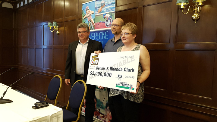 Dennis and Rhonda Clark from Hudson Bay, Sask. won $2 million from a May 13 Western 649 lottery draw.