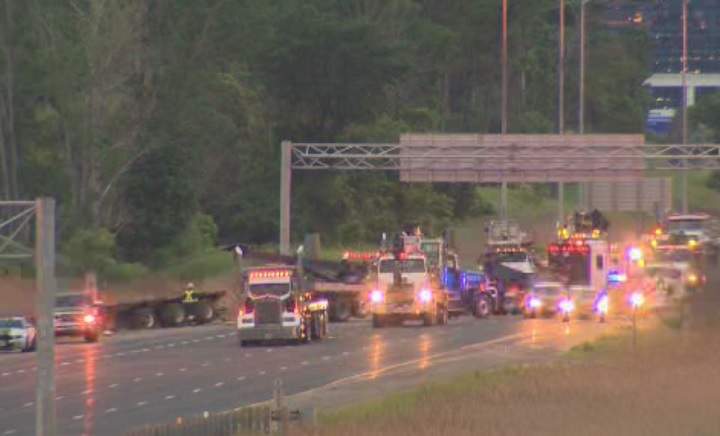 A crash closed northbound Hwy. 404 in Markham on June 20, 2017.