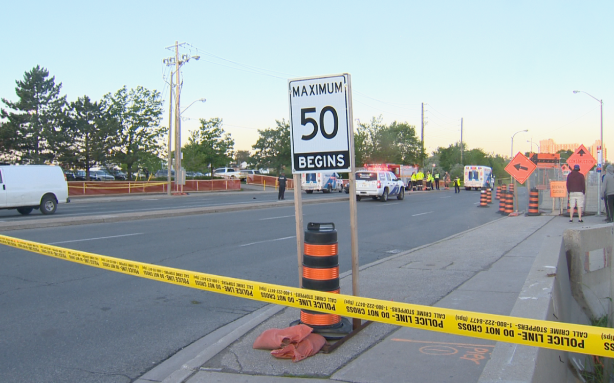 A pedestrian was struck and killed in the area of Black Creek Drive and Weston Road in Toronto on June 7, 2017.