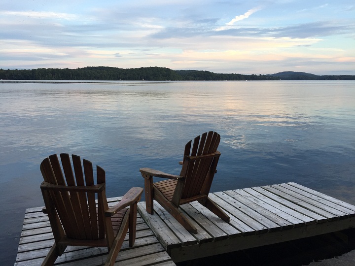 Cottage by the lake in the Laurentians.