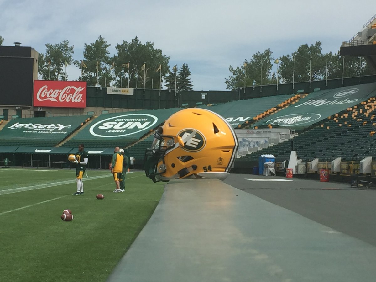 The Eskimos strap it up for Week 2 of training camp.