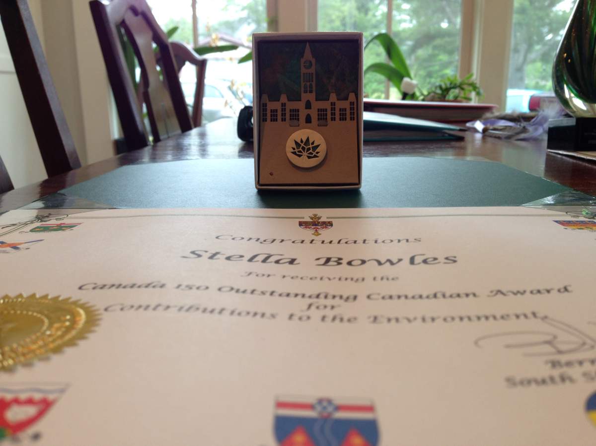 Stella Bowles was named as one of 150 outstanding Canadians from her work on the LaHave River.
