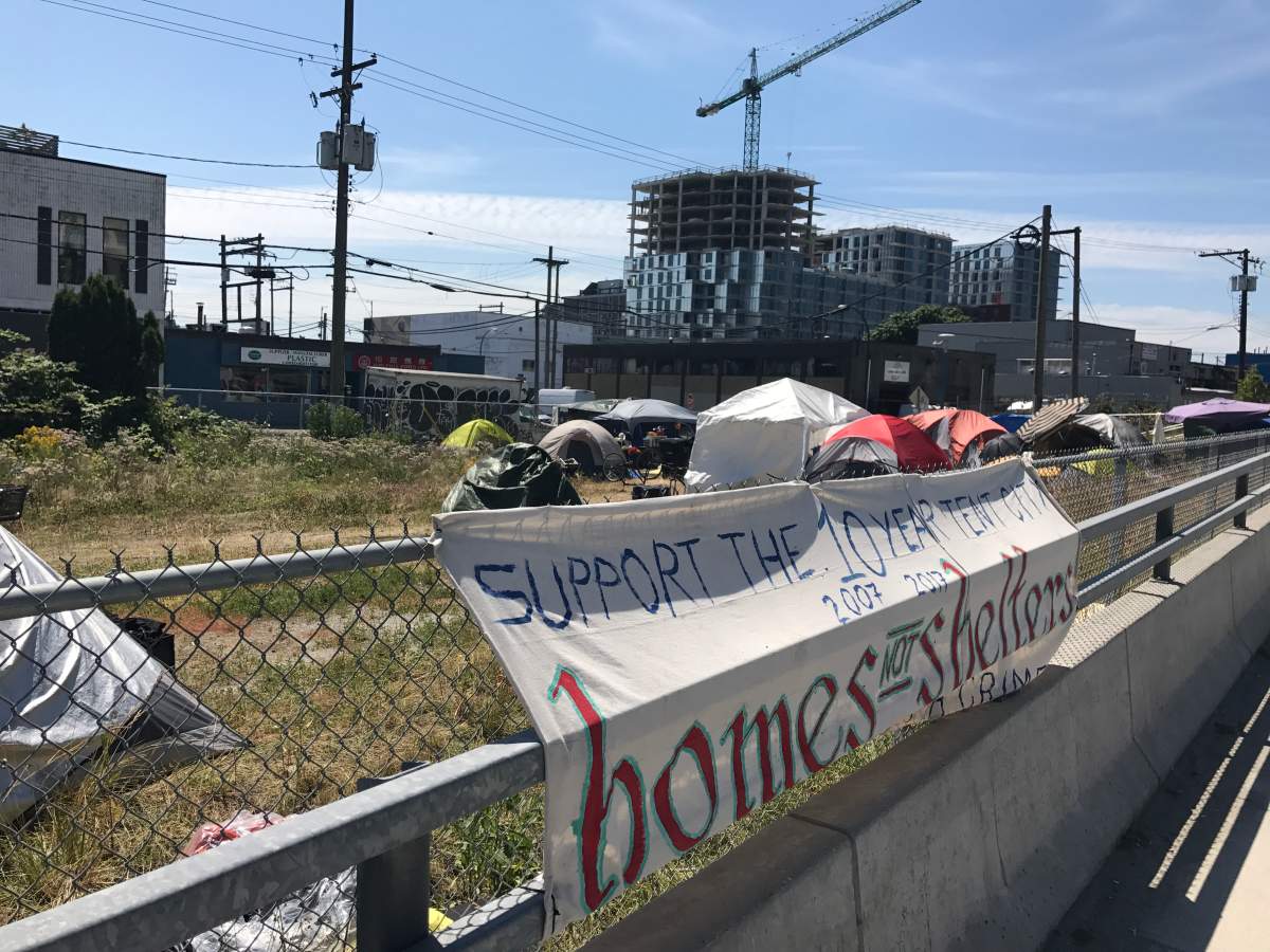 The Sugar Mountain Tent City on Vancouver's Powell Street.