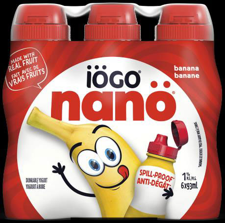 iögo banana drinkable yogurt, one of a number of products that were recalled due to the possible presence of pieces of plastic on June 8, 2017.