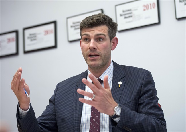 File: Edmonton Mayor Don Iveson participates in an interview with the Canadian Press in Ottawa on Wednesday, May 31, 2017. 