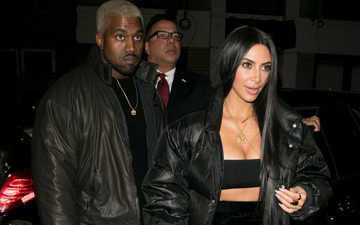 Kanye West and wife Kim Kardashian West are seen on February 14, 2017 in New York City.