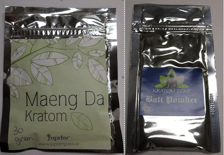 A photo of some of the unathorized kratom products seized from two Edmonton stores.