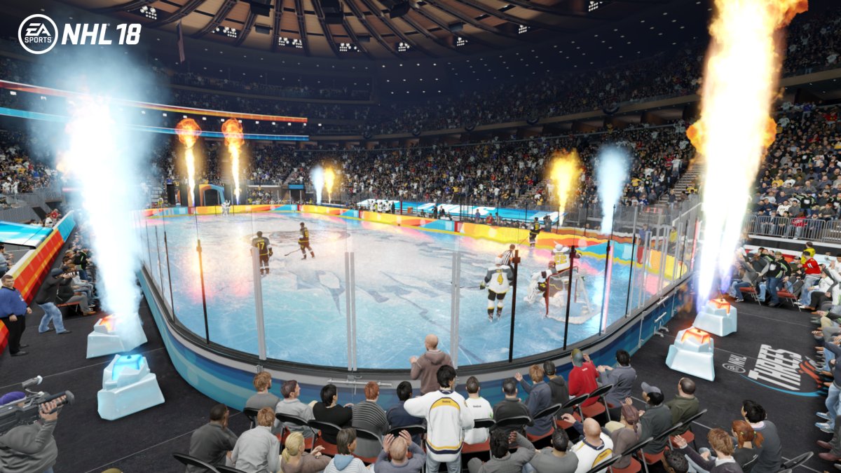 Game still from EA Sports NHL 18 video game. 