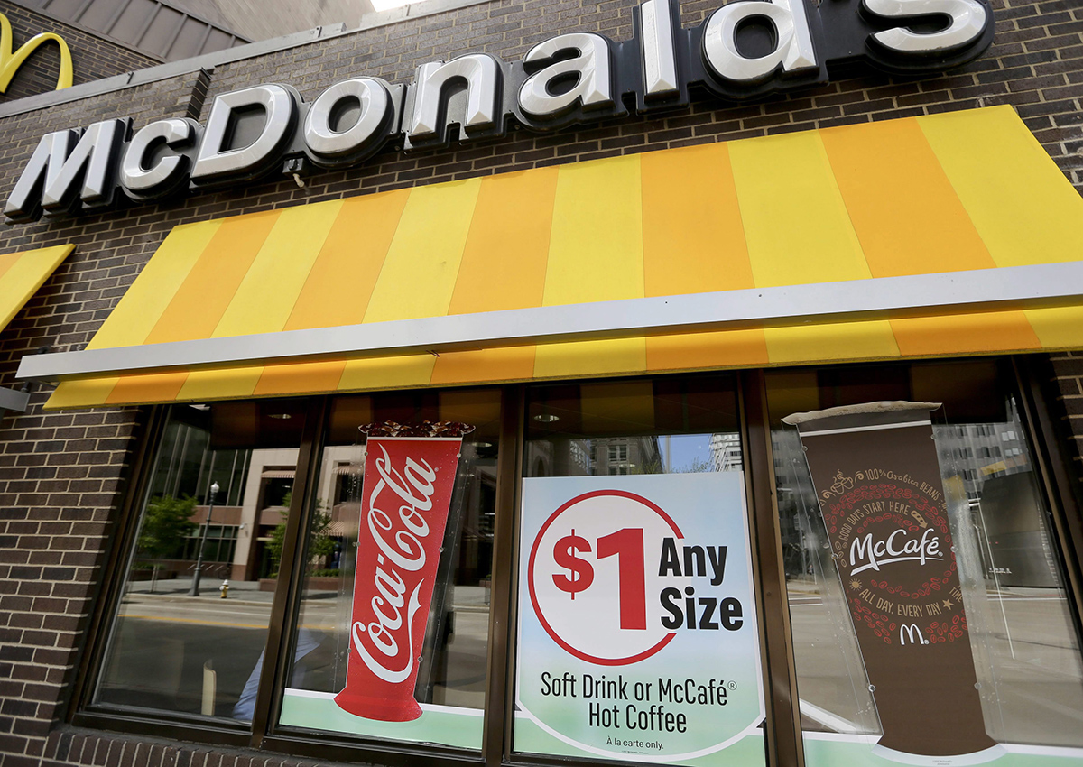This Monday, April 24, 2017, photo shows a McDonald's restaurant in downtown Pittsburgh. McDonald's Corp. reports earnings on Tuesday, April 25. 