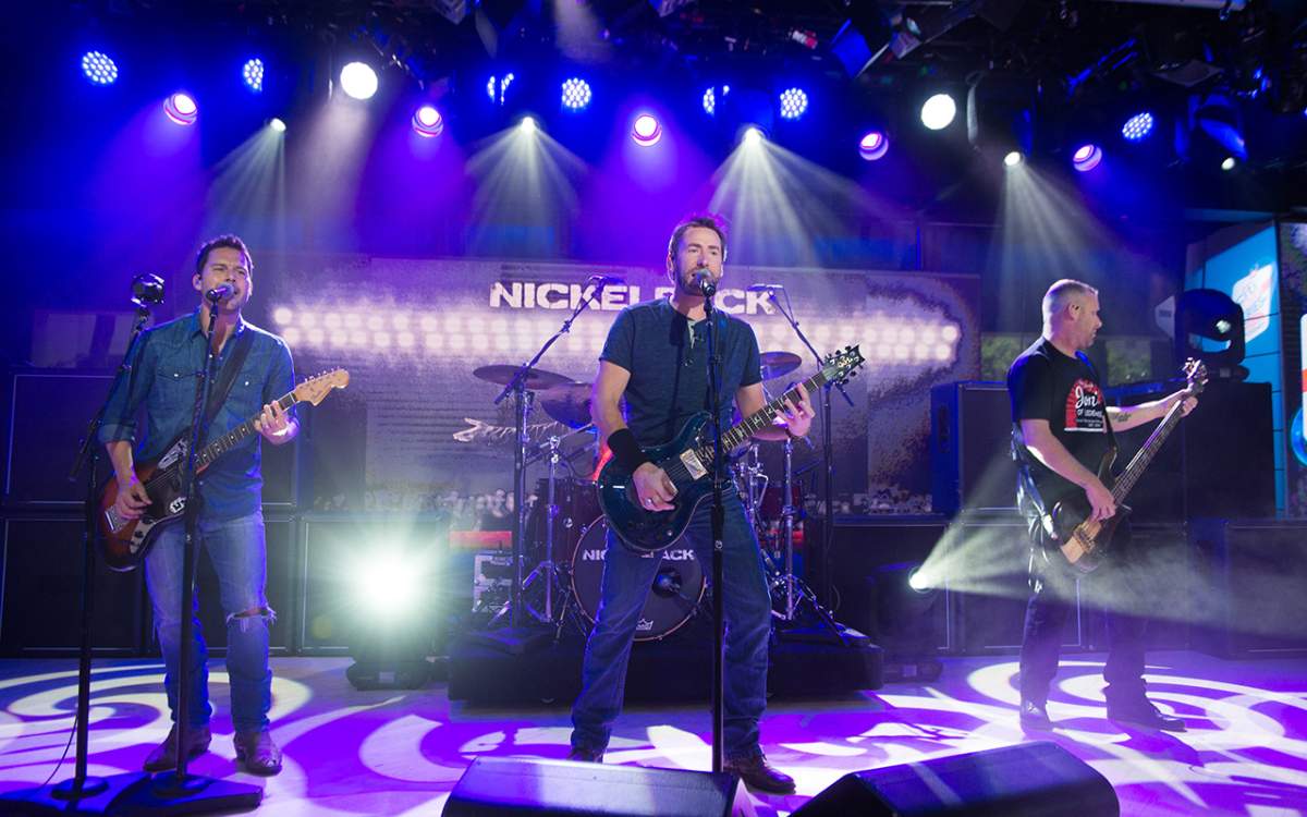 (L-R) Ryan Peake, Chad Kroeger, Daniel Adair, Mike Kroeger of Nickelback on Monday, June 13, 2017.