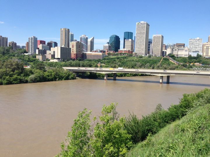 A photo of the North Saskatchewan River in Edmonton on June 12, 2017.