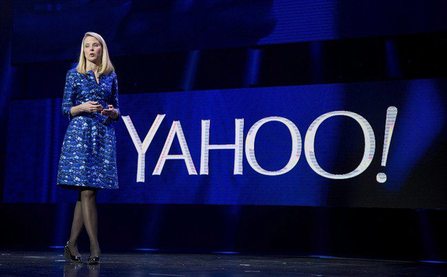 Yahoo president and CEO Marissa Mayer speaks during the International Consumer Electronics Show in Las Vegas in 2014.