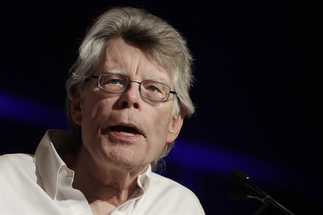 In this June 1, 2017 file photo, author Stephen King speaks at Book Expo America in New York. King says his frequent criticism of President Donald Trump has gotten him blocked by America‚Äôs head of state on Twitter. The author of ‚ÄúFirestarter‚Äù and ‚ÄúIt‚Äù tweeted on Tuesday, June 13, 2017, that Trump has blocked him on the social media website. 